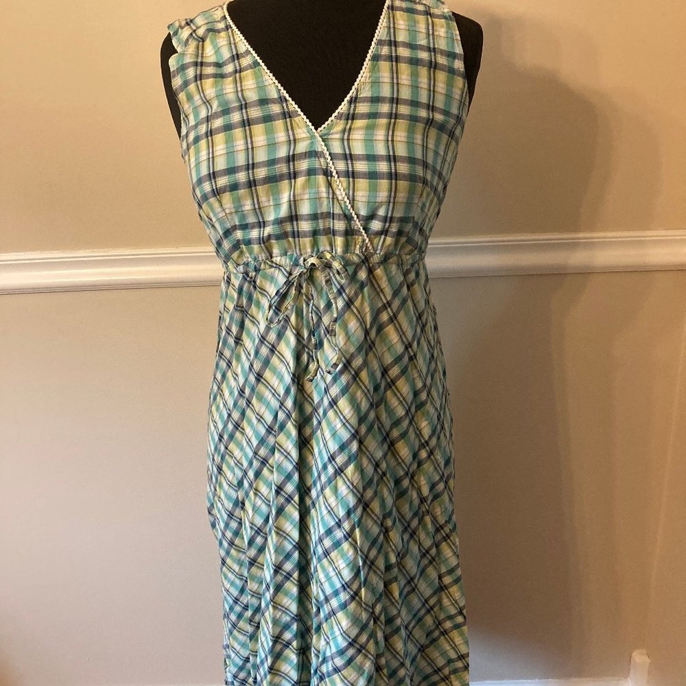 Eddie Bauer Blue & Green Check Sundress